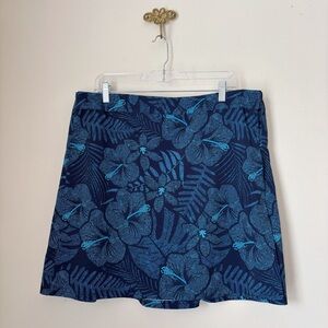 RipSkirt Hawaii Blue Hibiscus Maui Moonlight Wrap Skirt XL Length 2